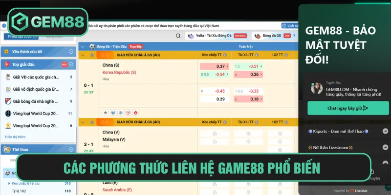 Liên Hệ Tham khảo các kênh liên hệ tại GEM88 mới nhất